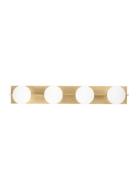 Orbel Four Light Bath Vanity in Natural Brass