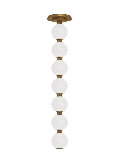 Perle LED Pendant in Natural Brass