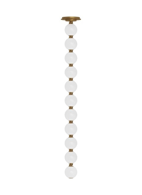 Perle LED Pendant in Natural Brass