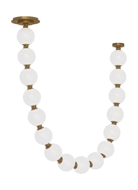 Perle LED Pendant in Natural Brass