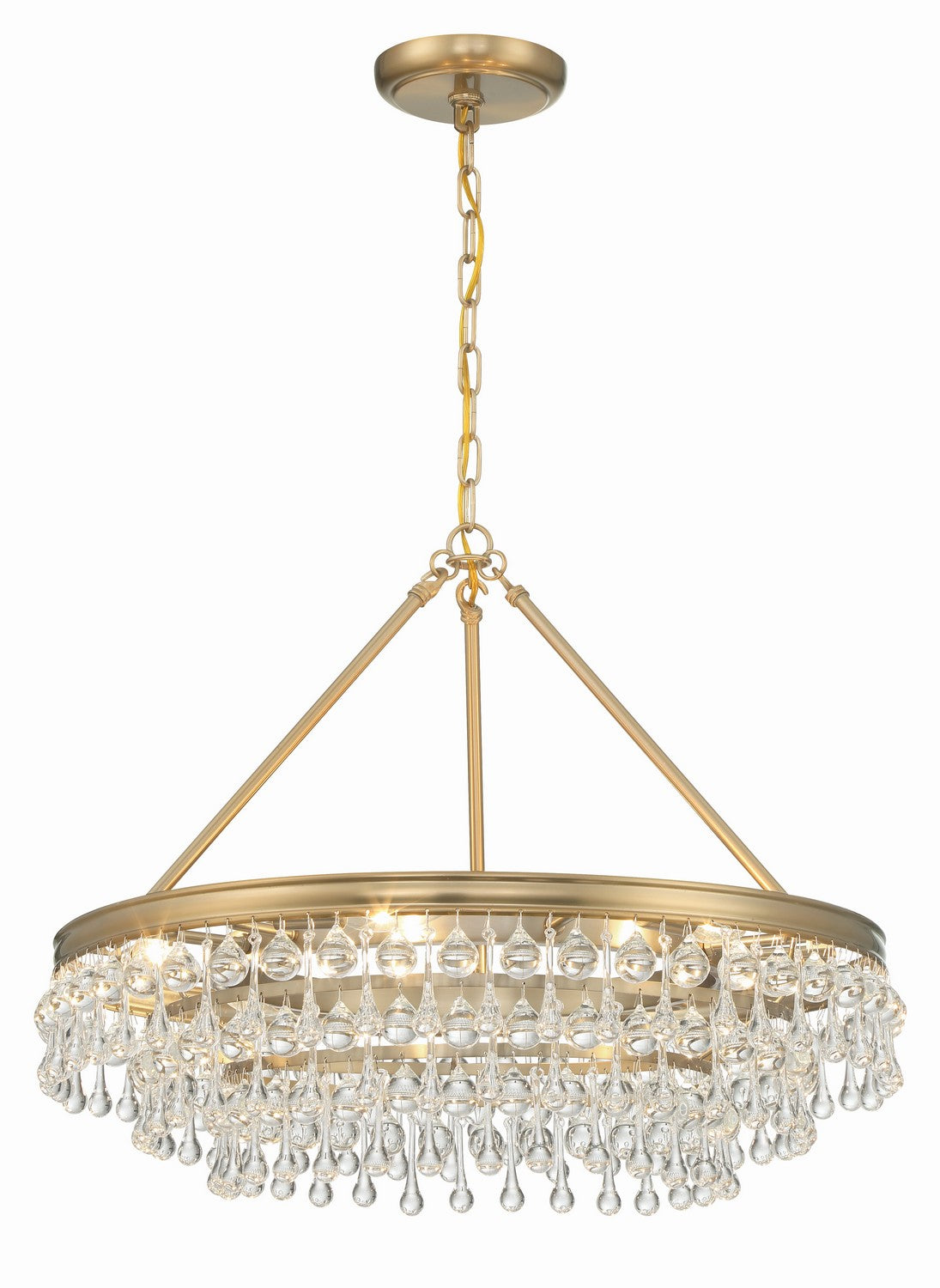 Calypso Six Light Chandelier in Vibrant Gold