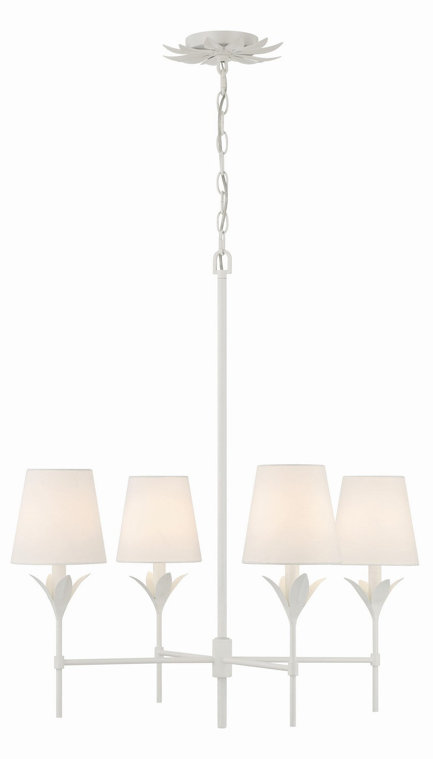 Broche Four Light Chandelier in Matte White