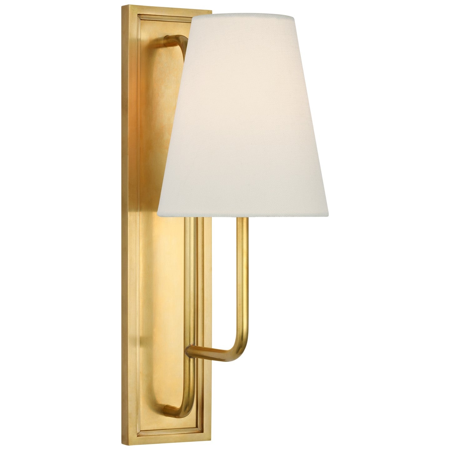 Rui Sconce in Hand-Rubbed Antique Brass w/ Linen Shade
