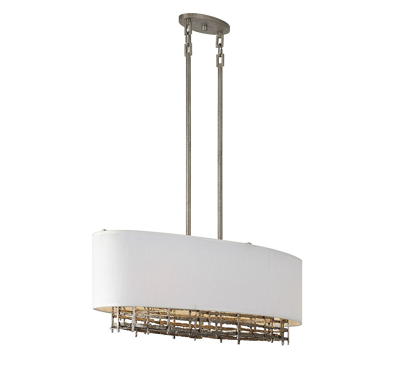 Cameo Four Light Linear Chandelier in Campagne Luxe