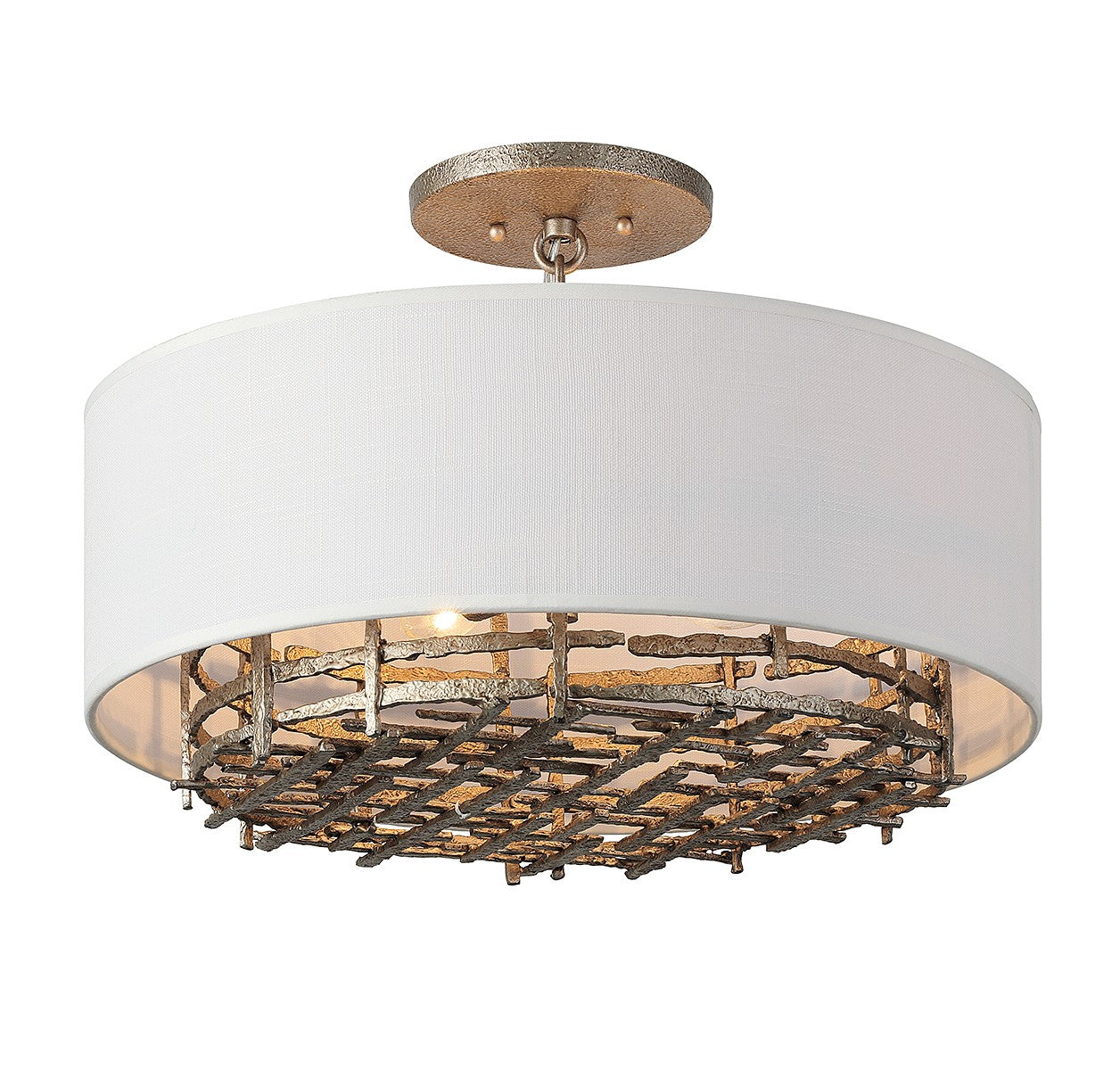 Cameo Four Light Convertible Semi-Flush or Pendant in Campagne Luxe