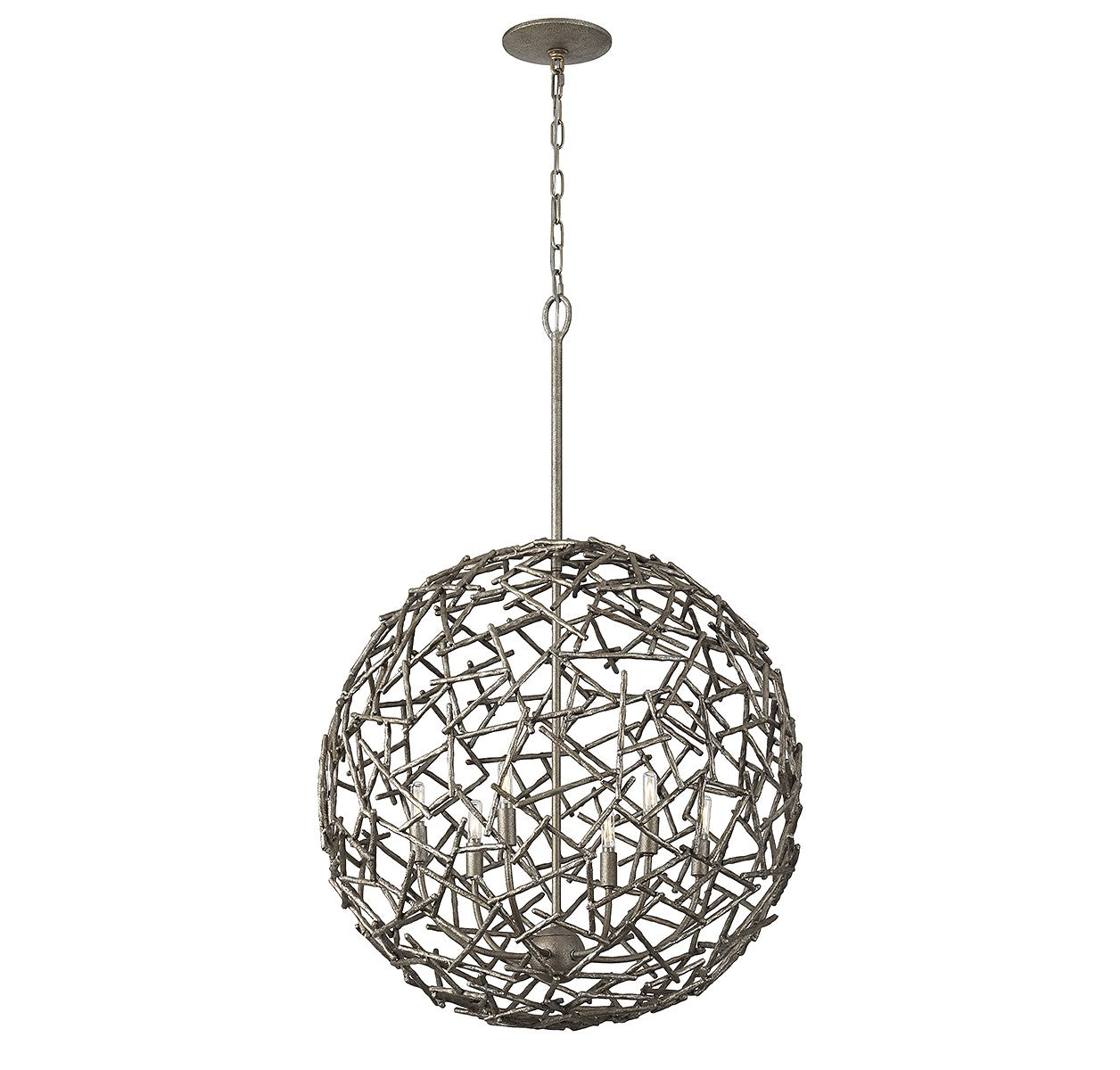 Hendren Six Light Pendant in Campagne Luxe