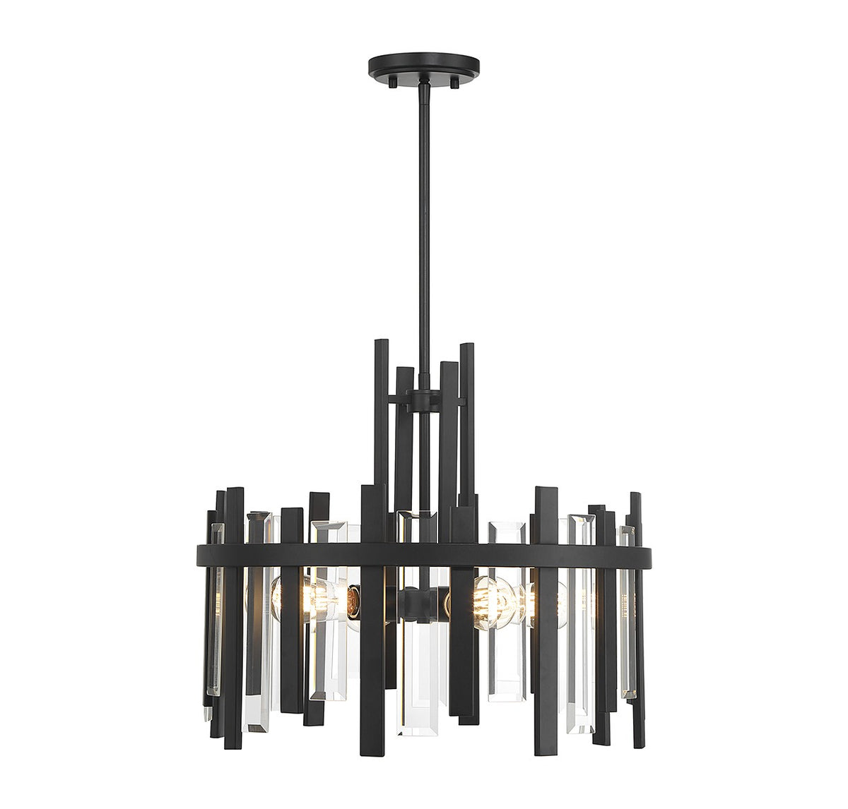 Guillford Four Light Pendant in Matte Black