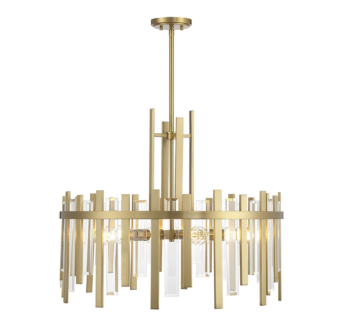Guillford Six Light Pendant in Warm Brass