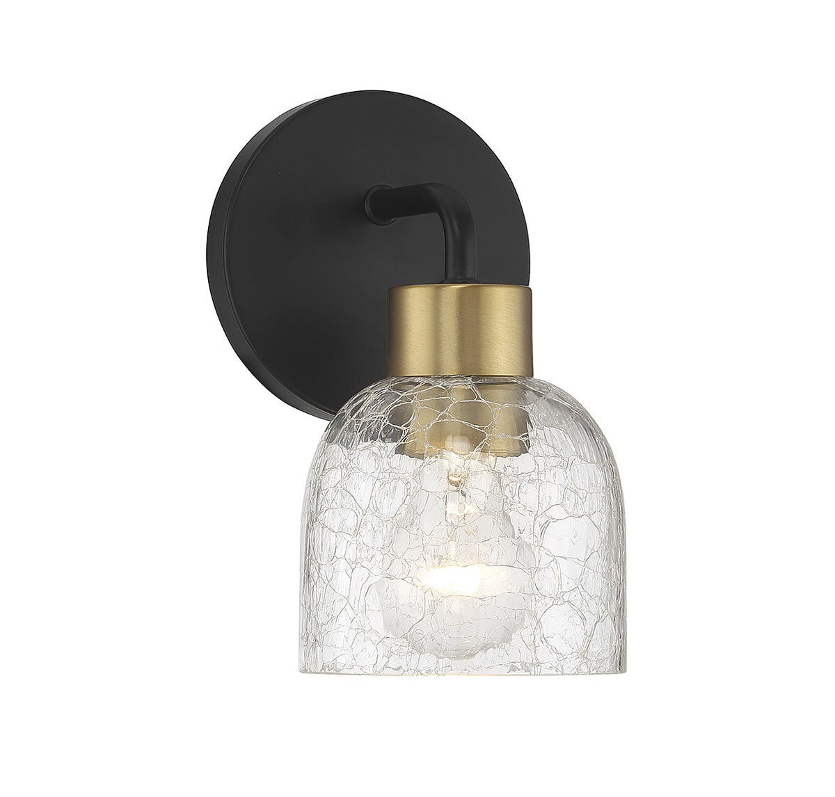 Flagler One Light Wall Sconce in Matte Black w/ Warm Brass