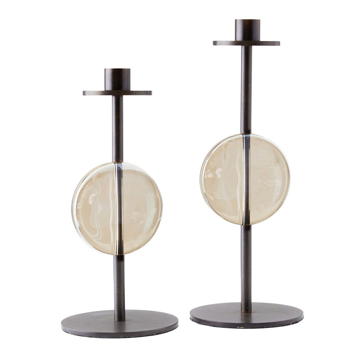 Bougeoirs Terrell, lot de 2, couleur champagne