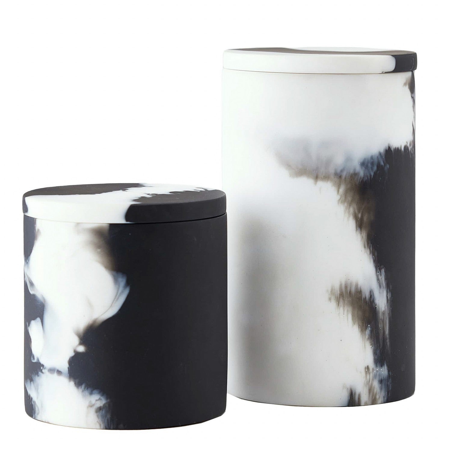 Hollie Containers, Set of 2 in Black & White