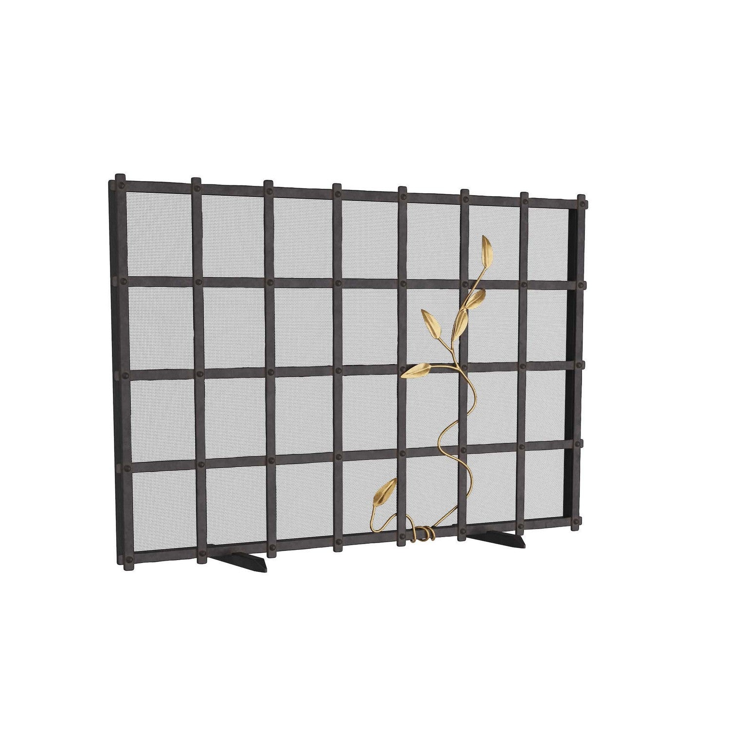Rivet Fire Screen in Natural Iron