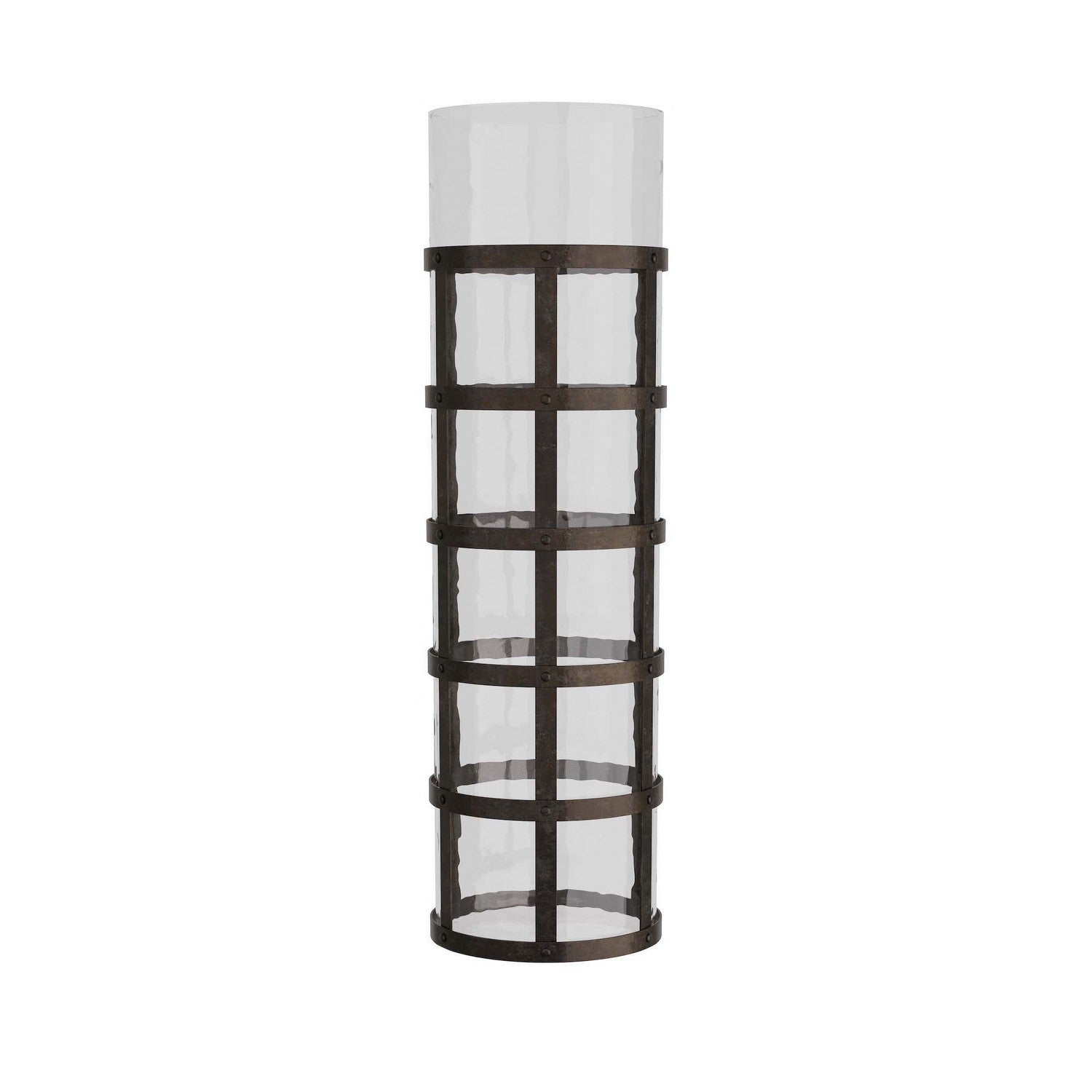 Rivet Vase in Blackened Iron