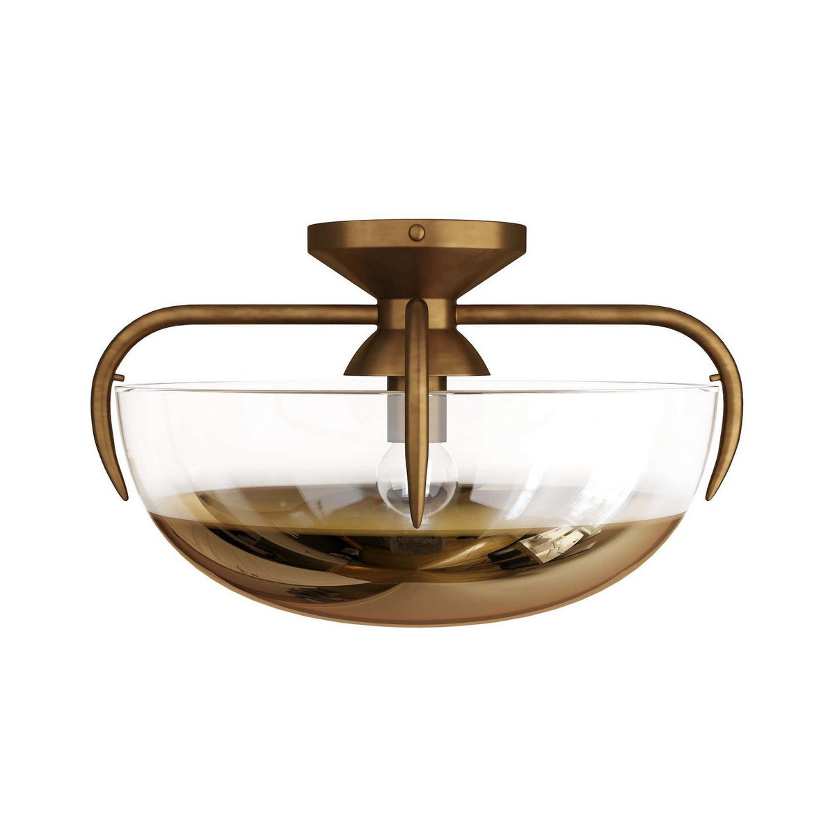 Corona One Light Flush Mount in Gold Ombre