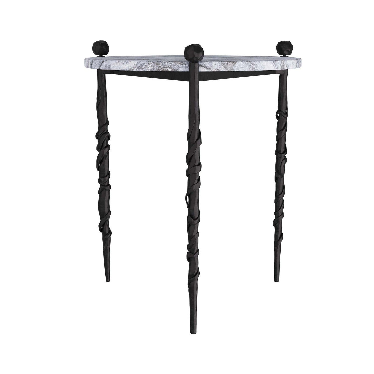 Blackthorn End Table in Galaxy Marble/Blackened Iron