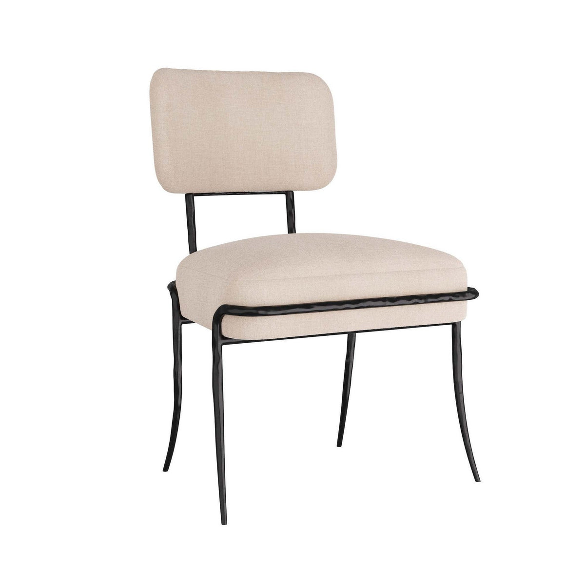Fauteuil Mosquito en lin naturel et fer noirci