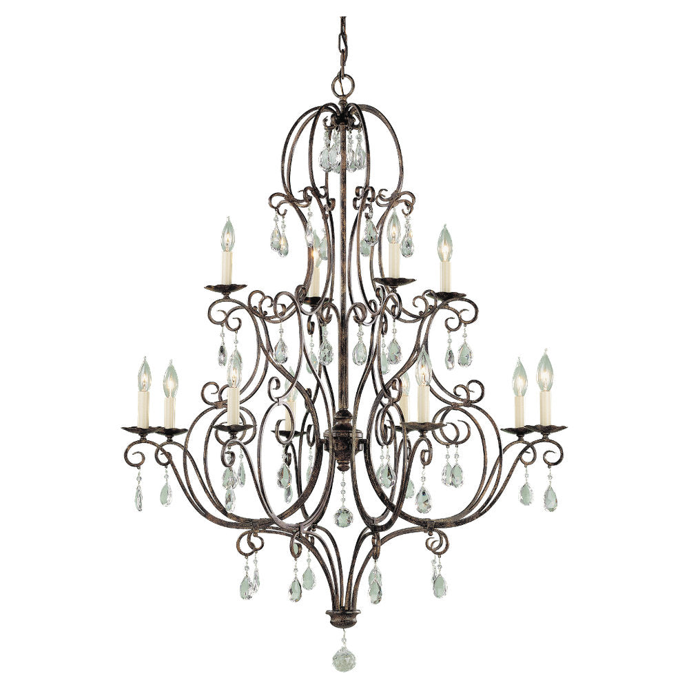 Lustre Chateau à 12 lumières en bronze moka