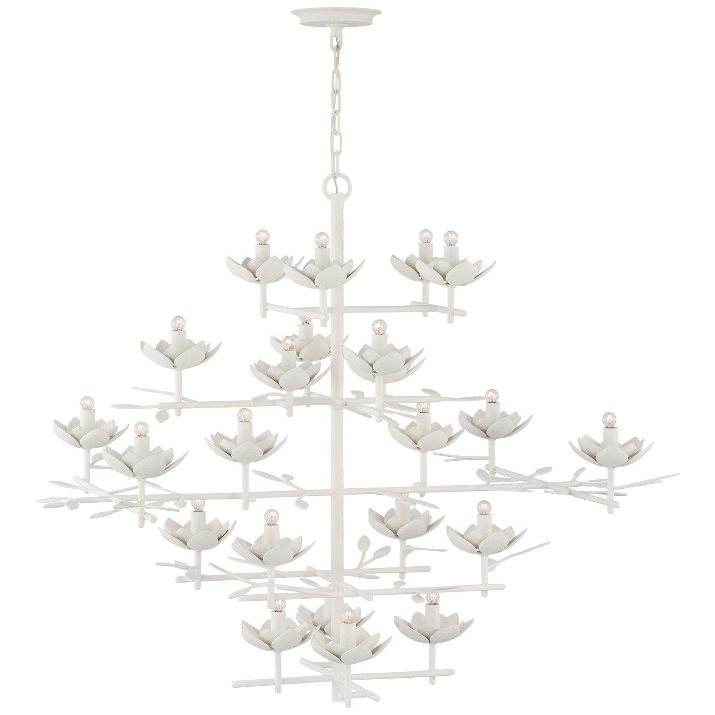 Clementine 48" Tiered Entry Chandelier in Plaster White