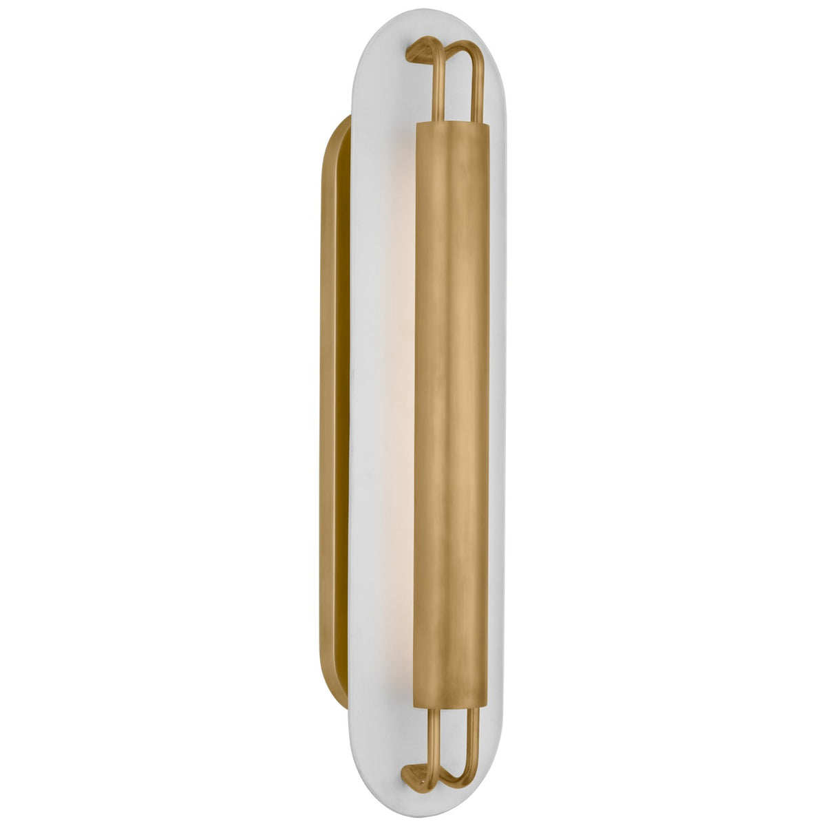 Teline LED Wall Sconce in Antique-Burnished Brass and Matte White