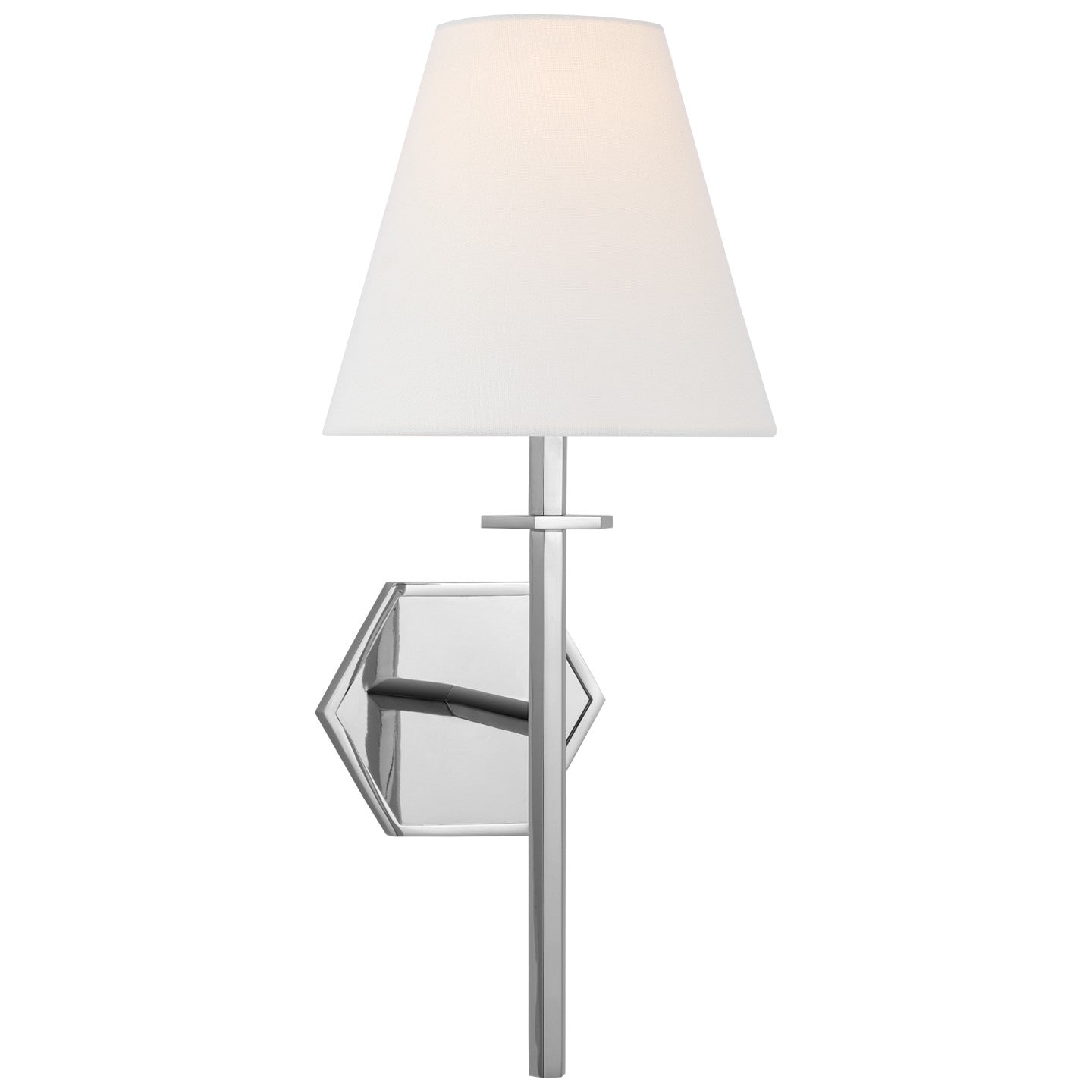 Olivier Medium Sconce in Polished Nickel w/ Linen Shade