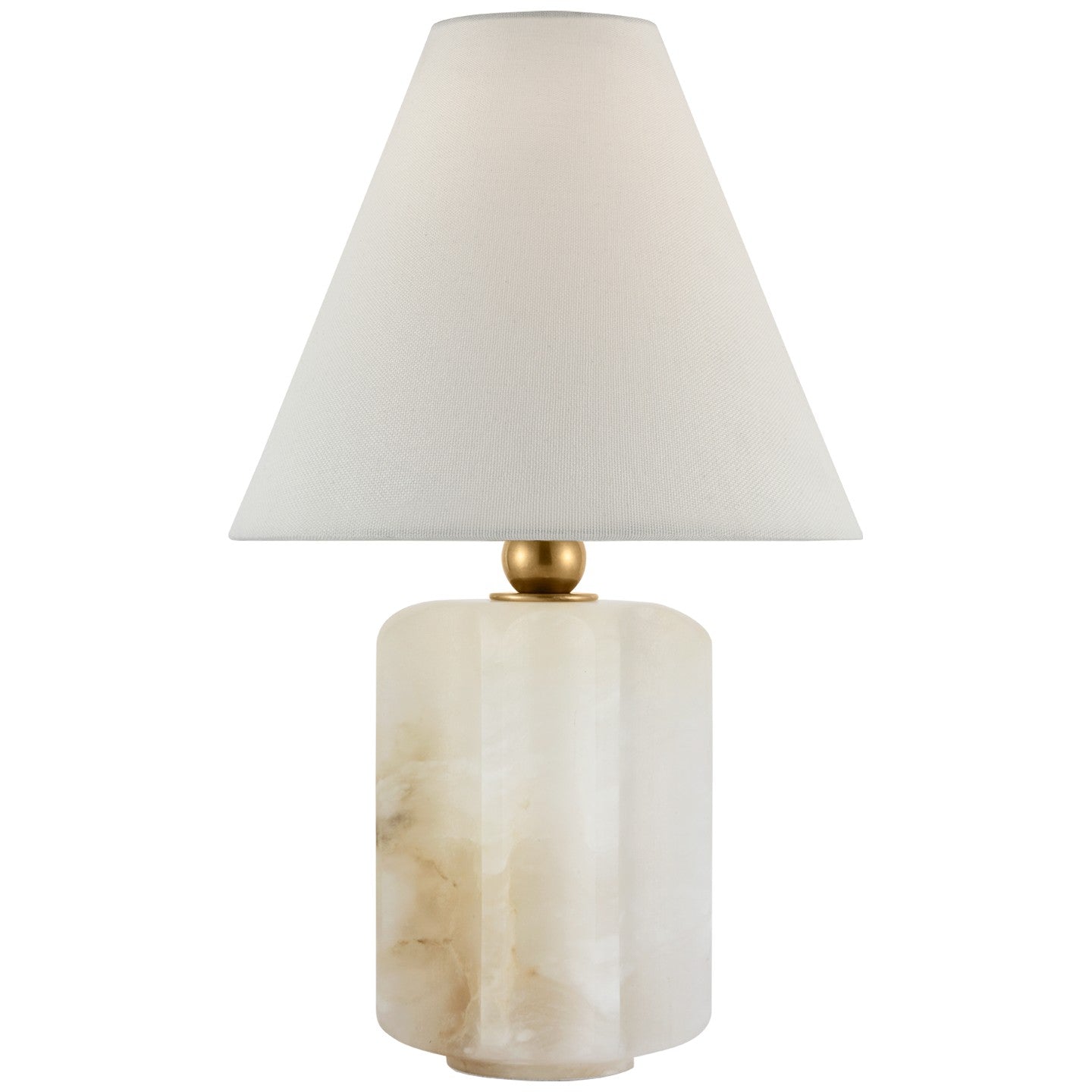 Iota LED Table Lamp in Alabaster and Hand-Rubbed Antique Brass