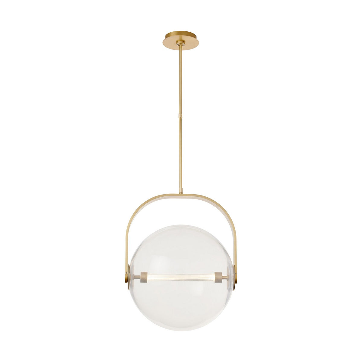 Fues LED Pendant in Natural Brass
