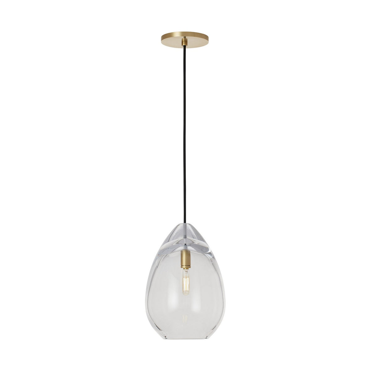 Alina LED Pendant in Natural Brass