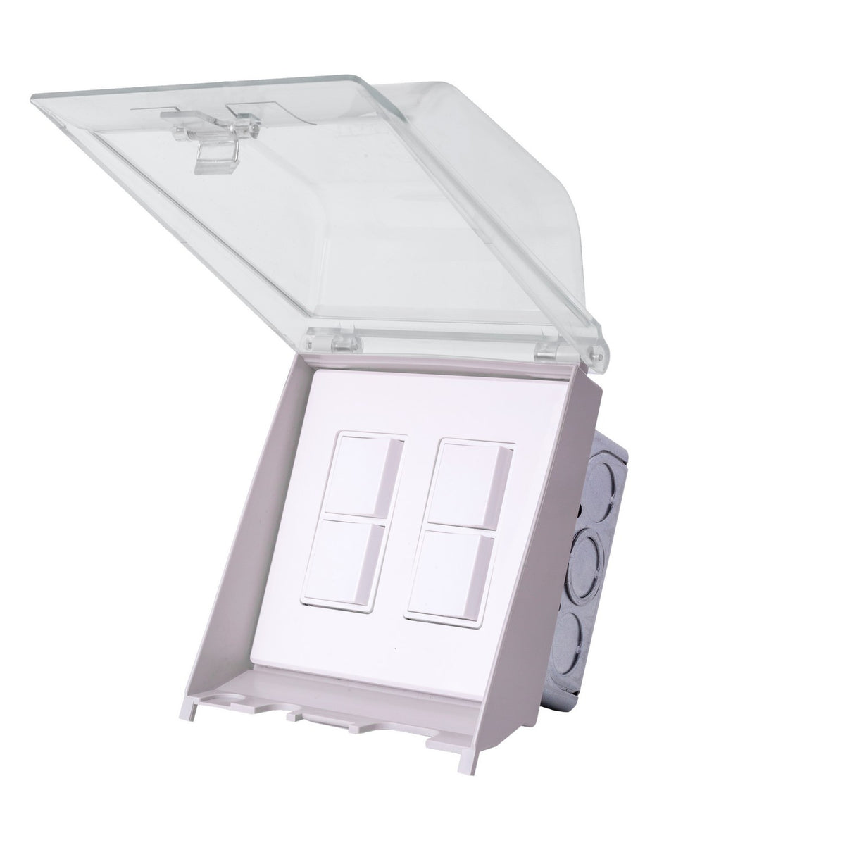 On/Off Switch Flush Mount Dual Duplex Stack Switch in White