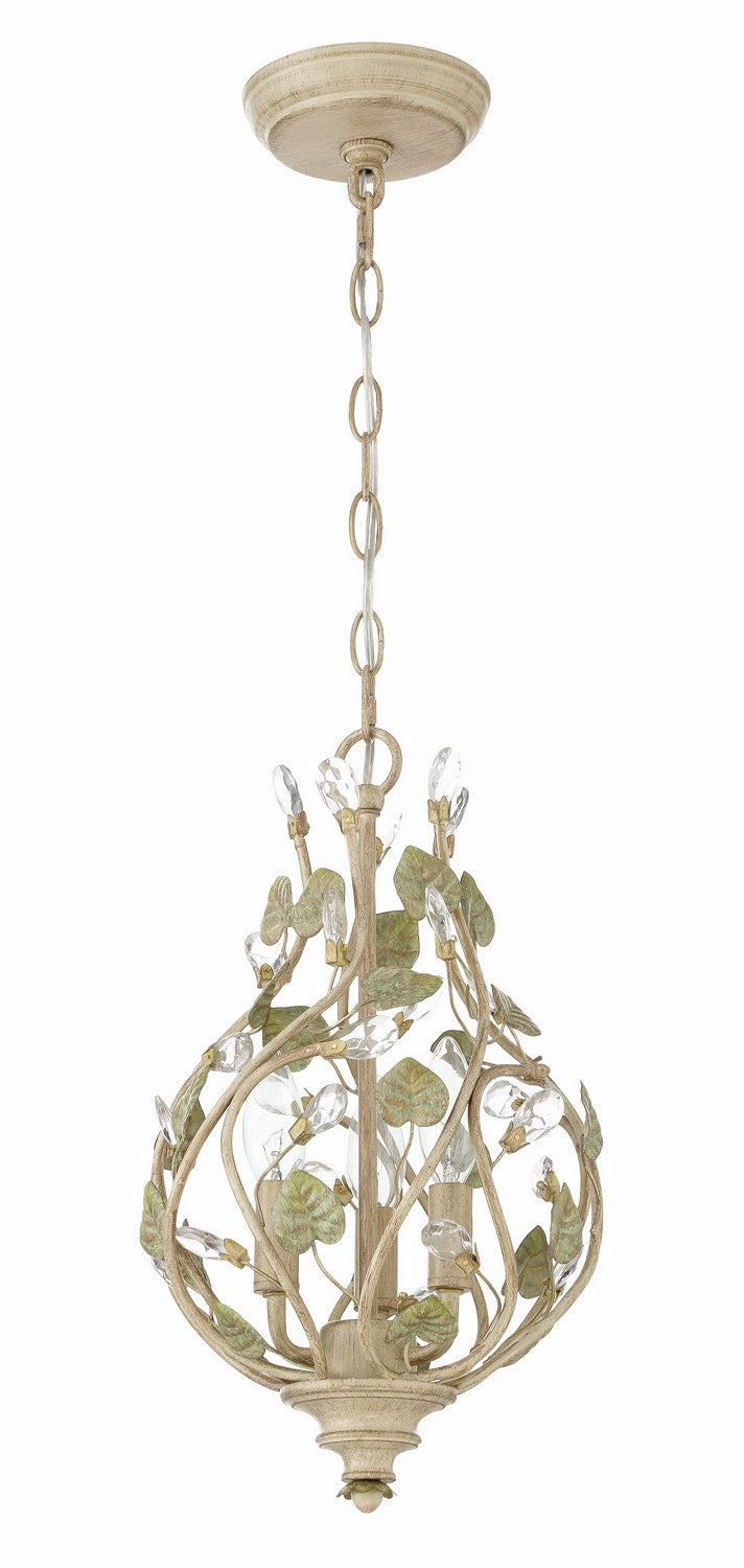 Josie Three Light Mini Chandelier in Champagne Green Tea