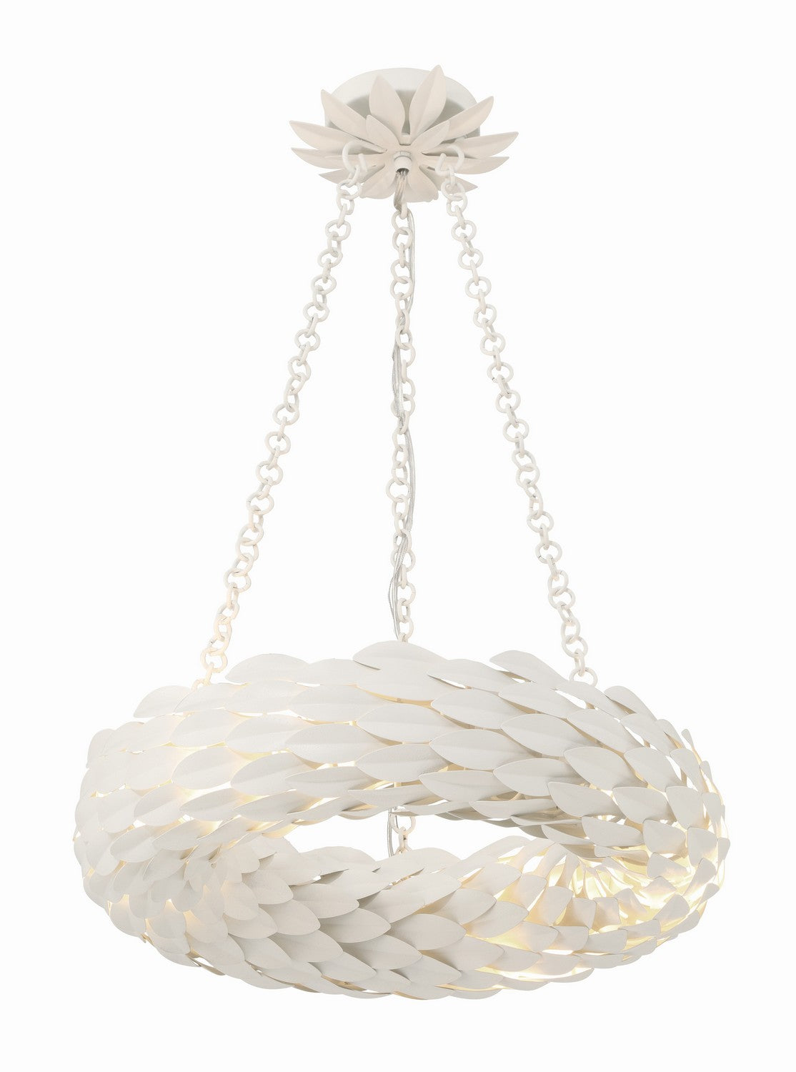 Broche LED Chandelier in Matte White