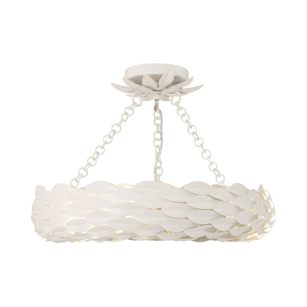 Broche LED Semi Flush Mount in Matte White