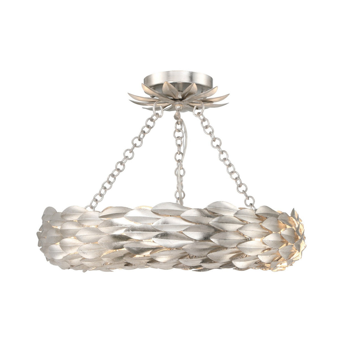 Broche LED Semi Flush Mount in Antique Silver
