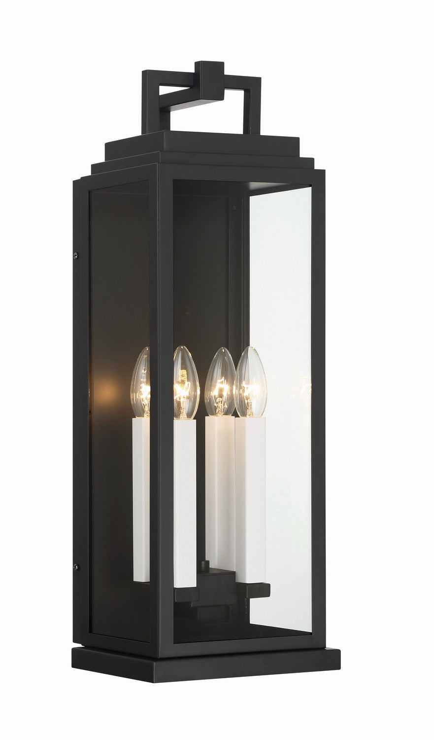 Aspen Four Light Outdoor Wall Sconce in Matte Black