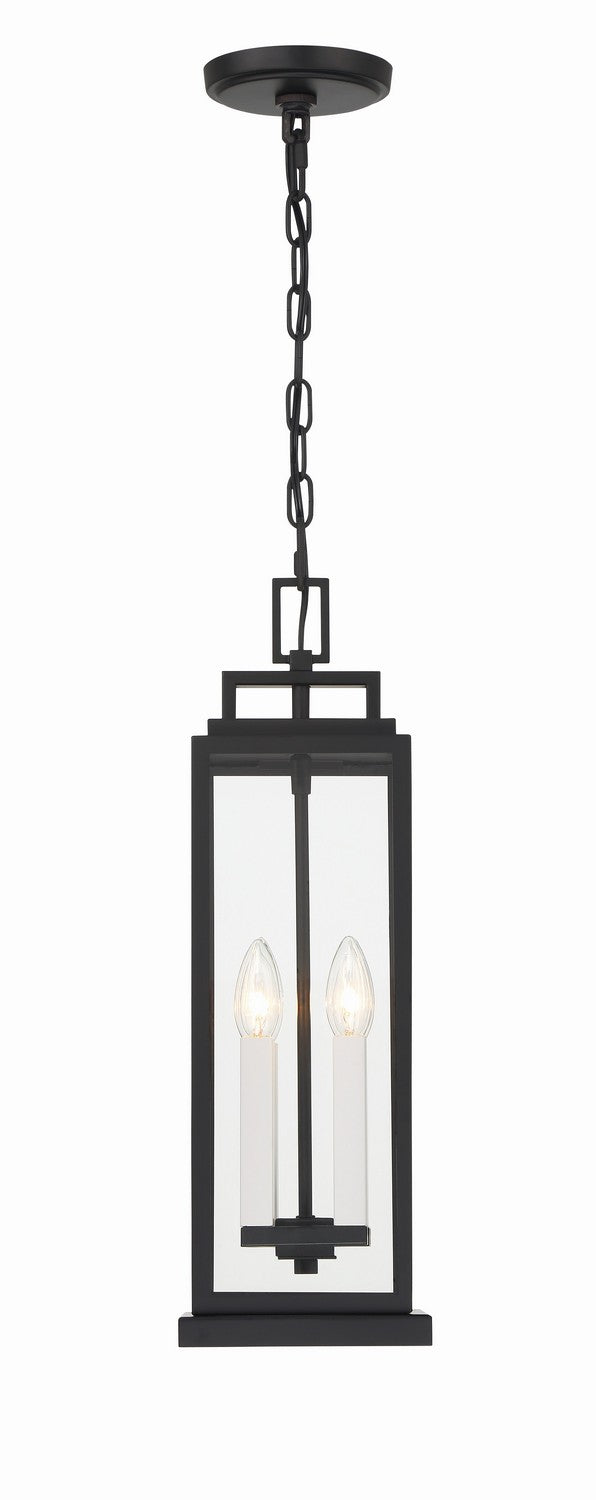 Aspen Four Light Outdoor Pendant in Matte Black