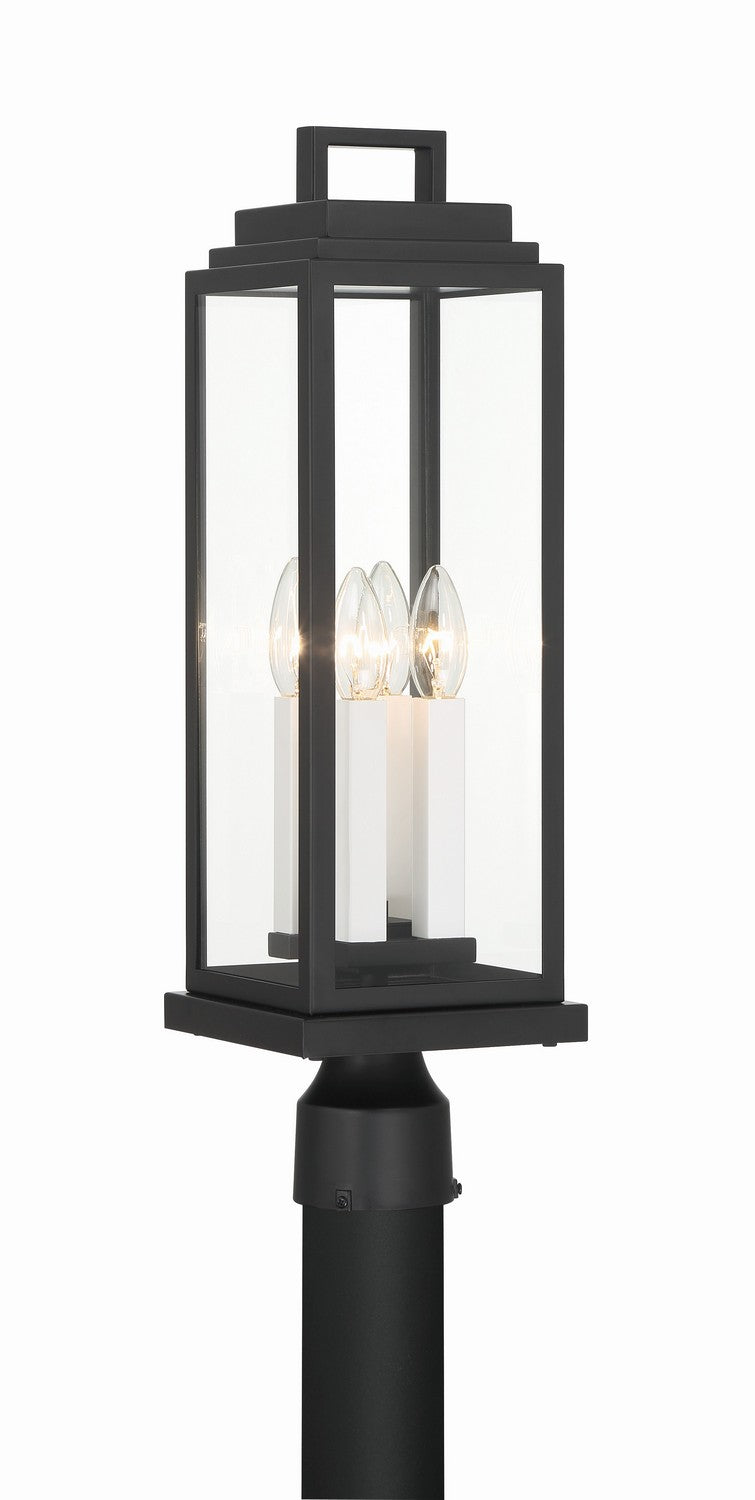 Aspen Four Light Outdoor Post Mount in Matte Black
