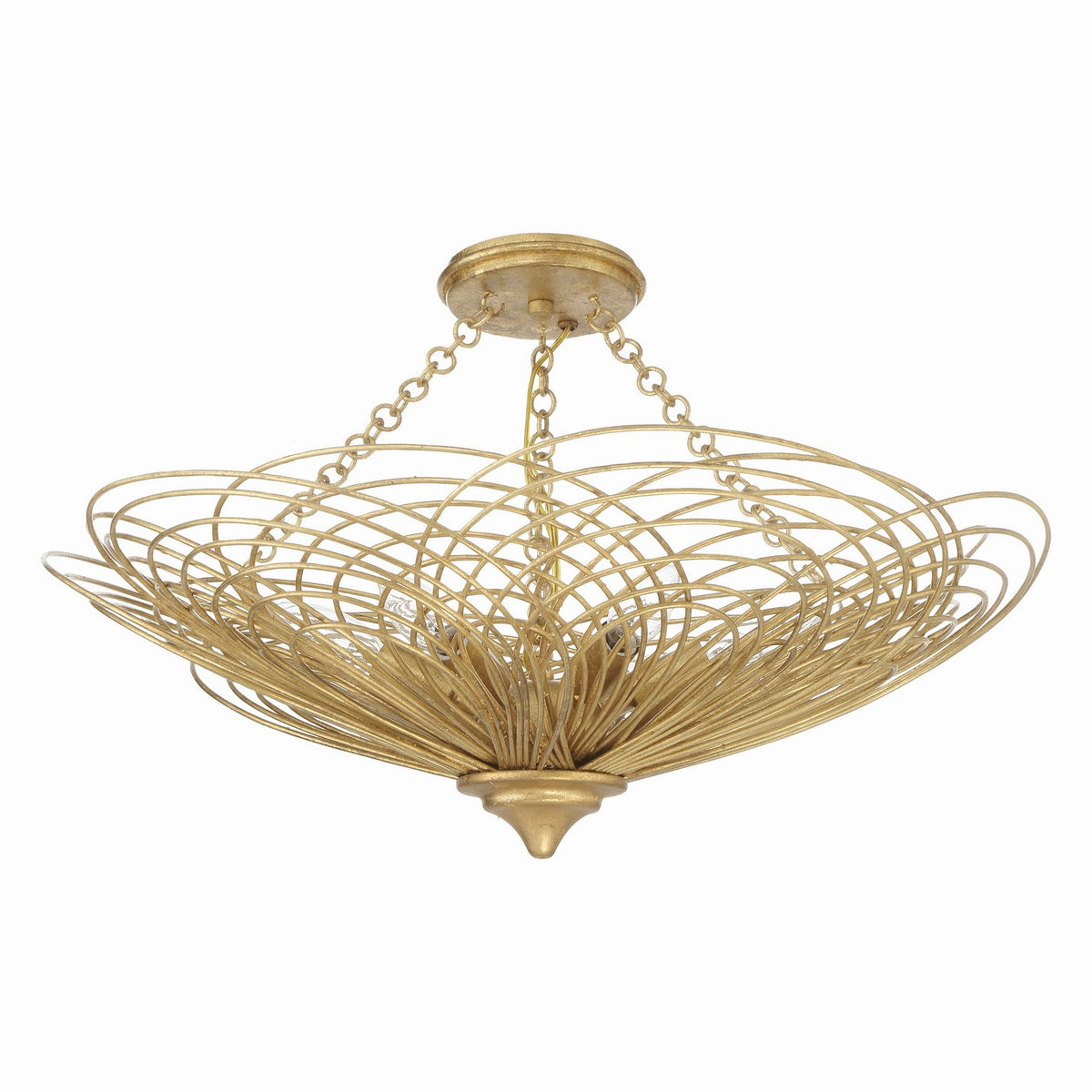 Doral Six Light Semi Flush Mount in Renaissance Gold
