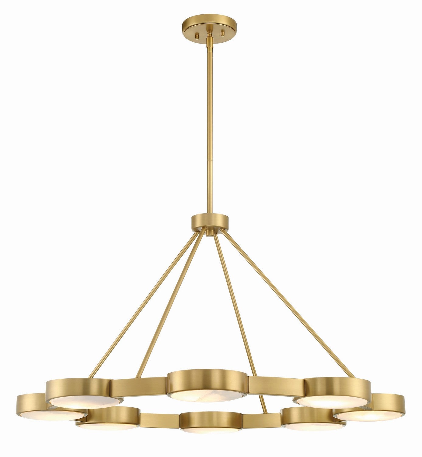 Orson Eight Light Chandelier in Modern Gold