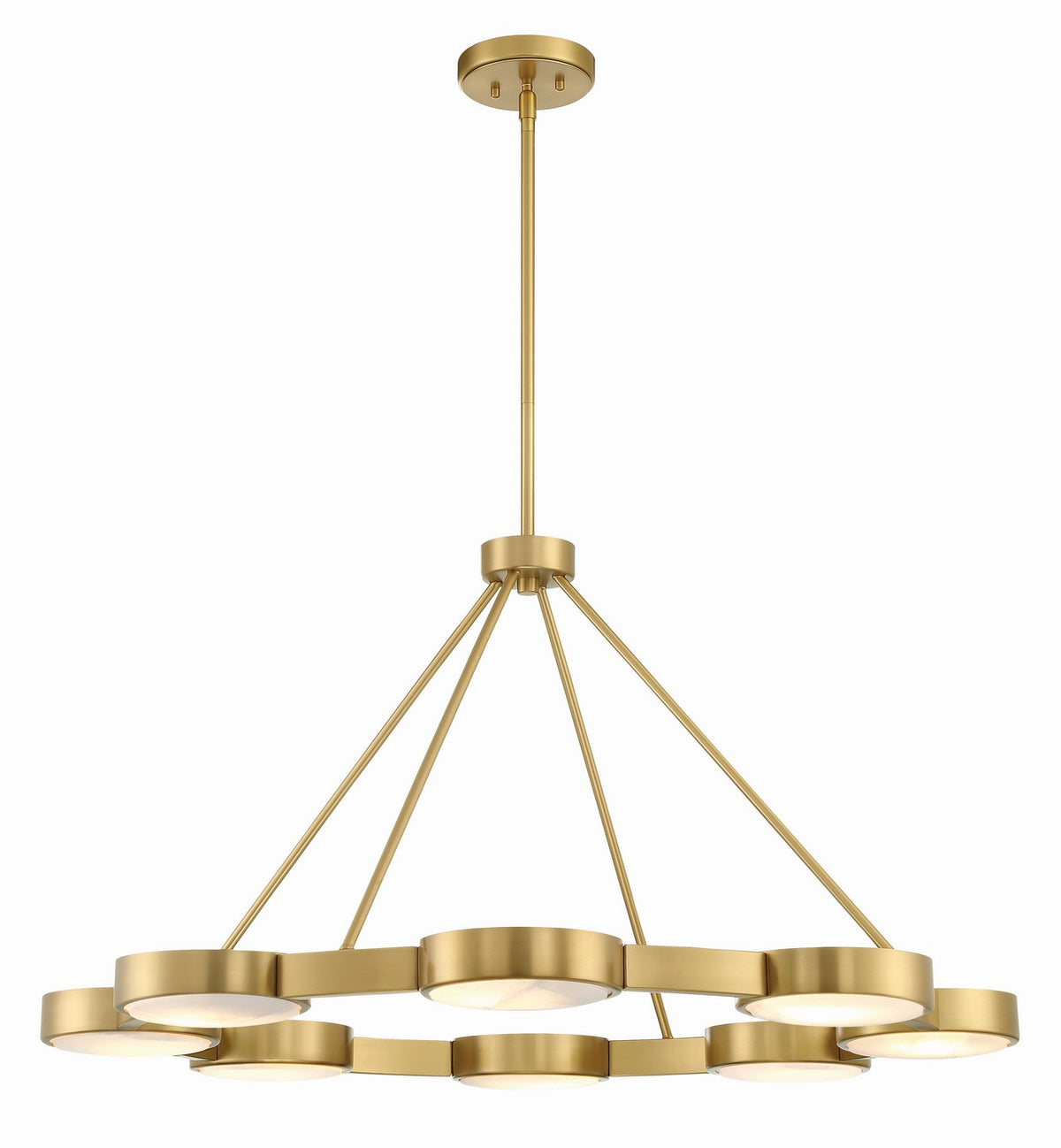 Orson Eight Light Pendant in Modern Gold