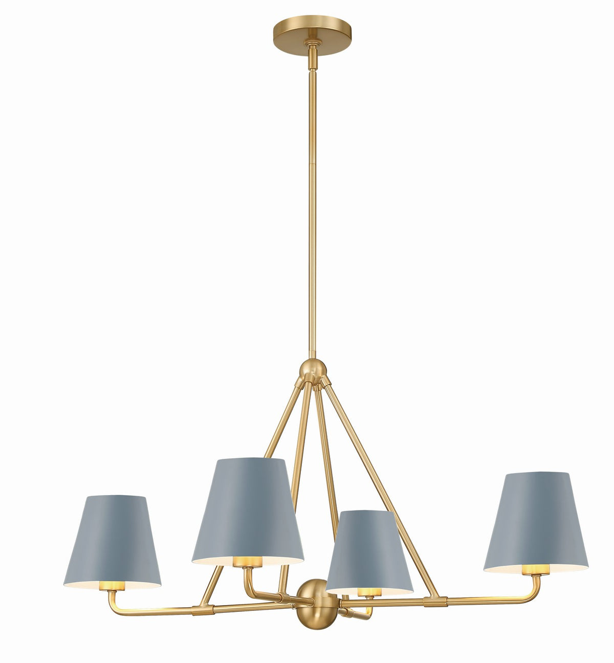 Xavier Four Light Chandelier in Vibrant Gold