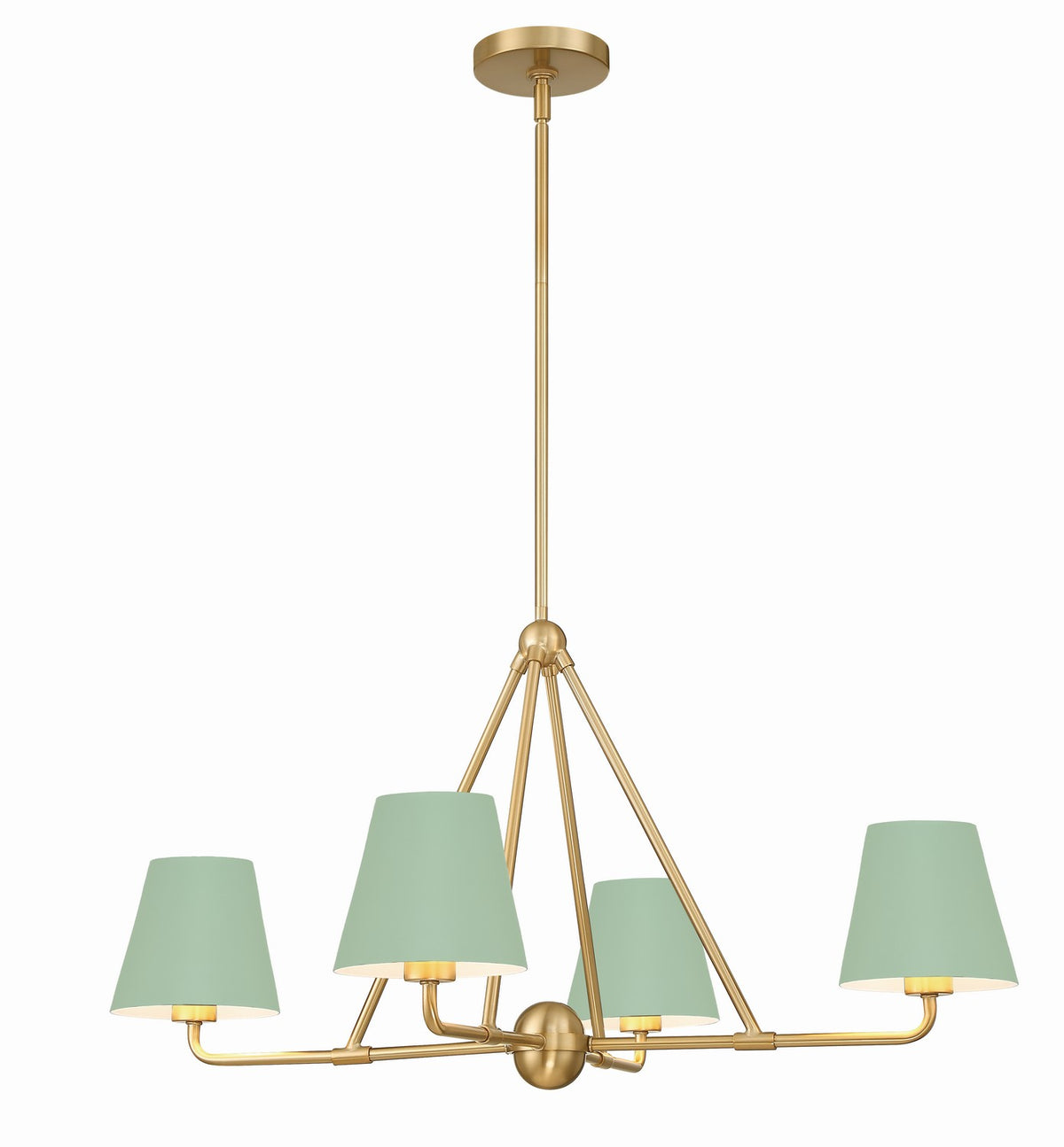 Xavier Four Light Chandelier in Vibrant Gold