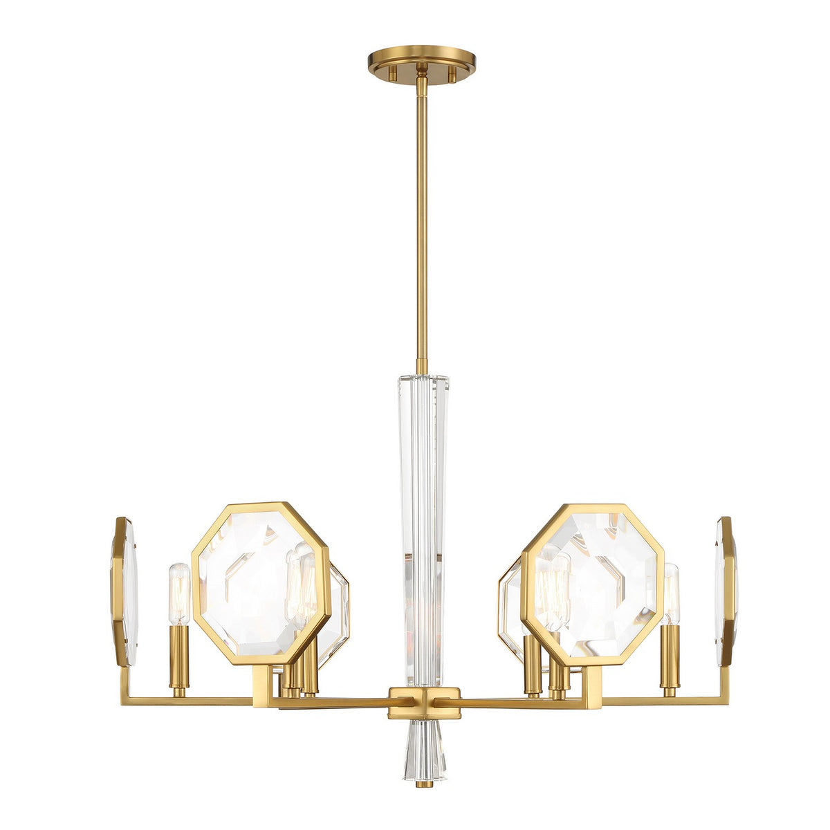 Leighton Six Light Chandelier in Warm Brass