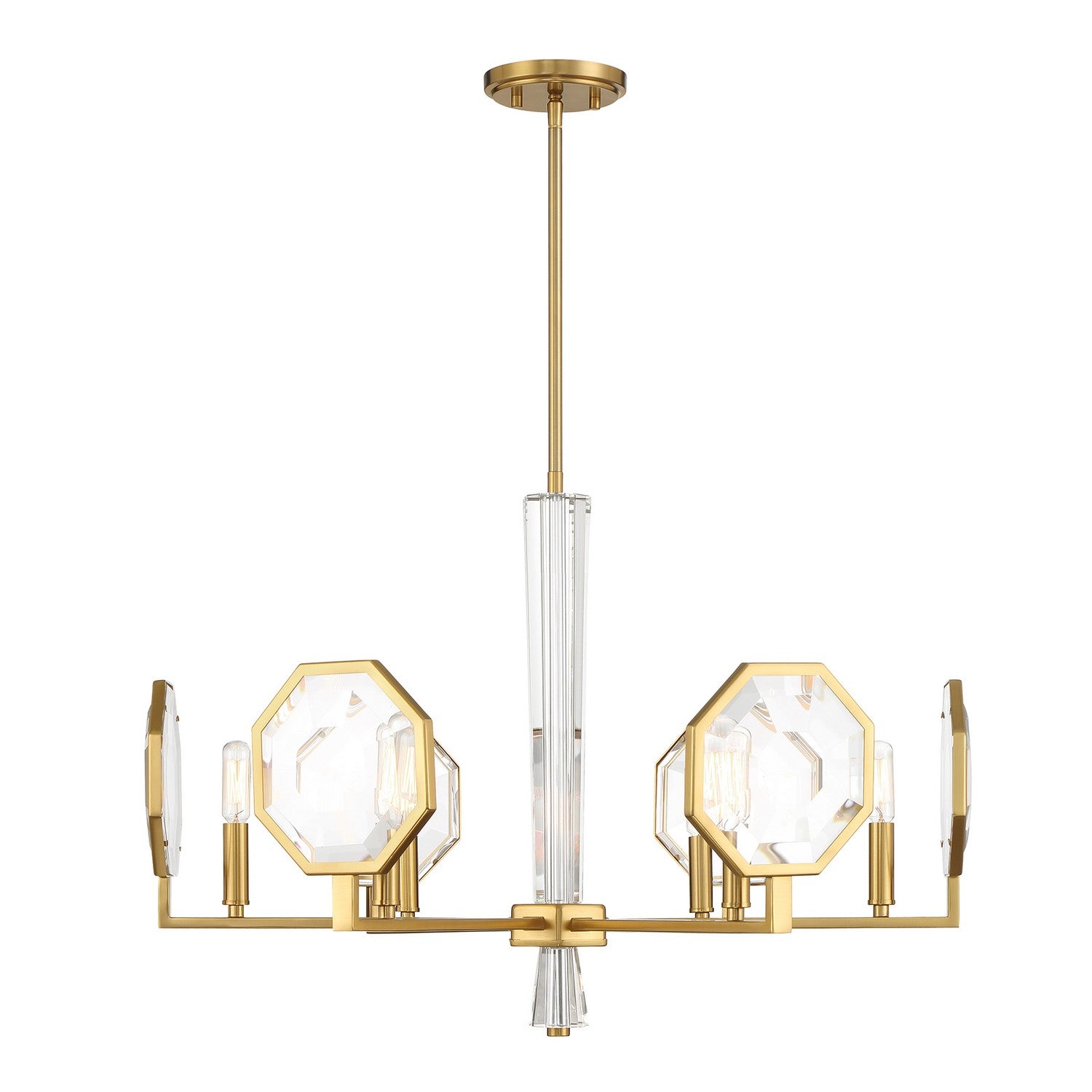 Leighton Six Light Chandelier in Warm Brass