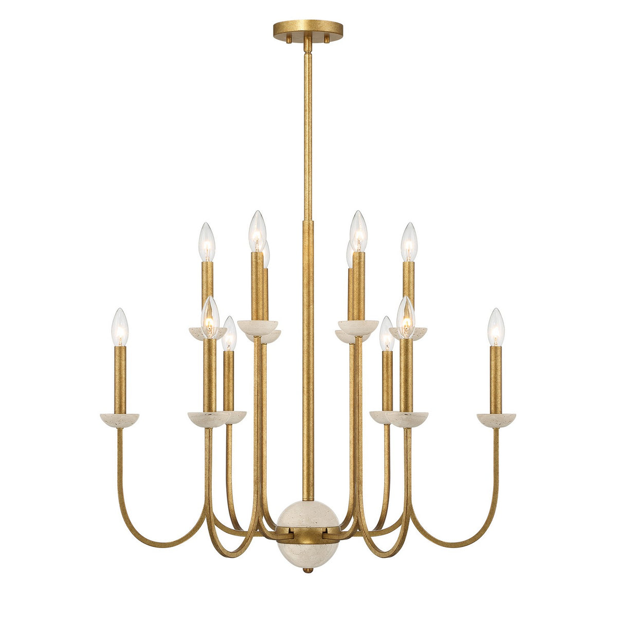 Oakhurst 12 Light Chandelier in Antique Gold