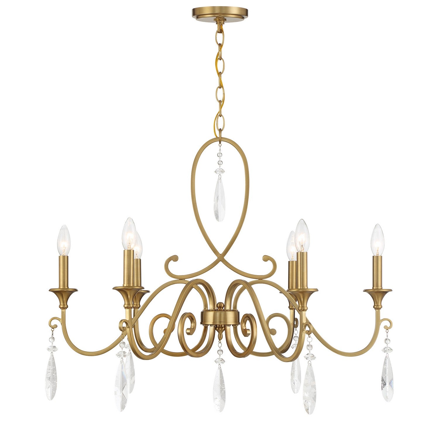 Fairchild Six Light Chandelier in Warm Brass