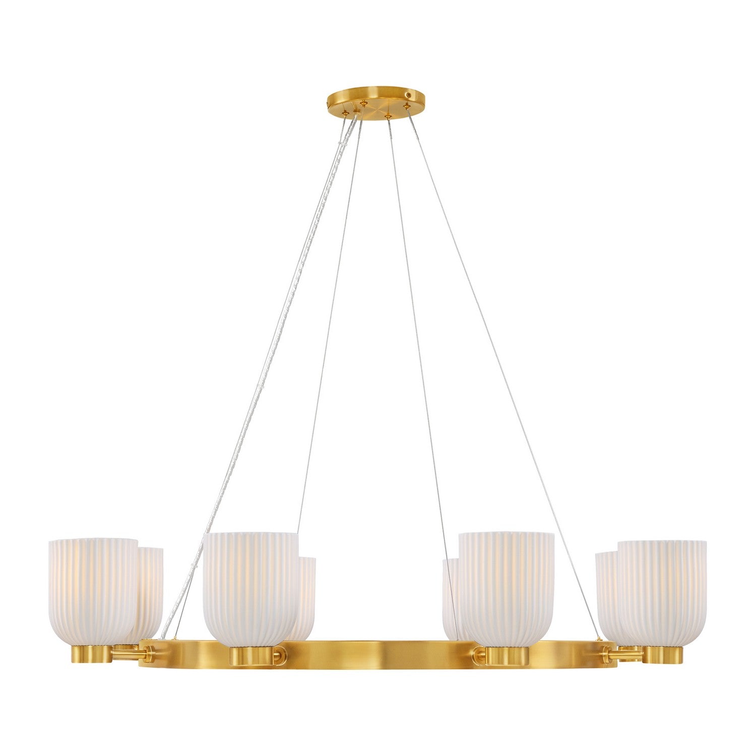 Lustre Isla Blanca à huit lumières en laiton chaud