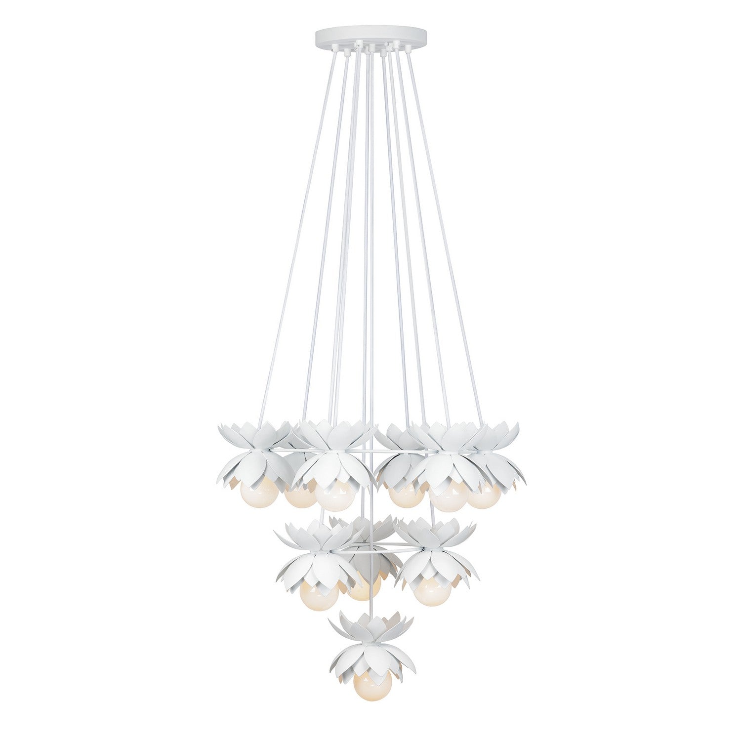 Lustre Pacha dix lumières en cachemire blanc