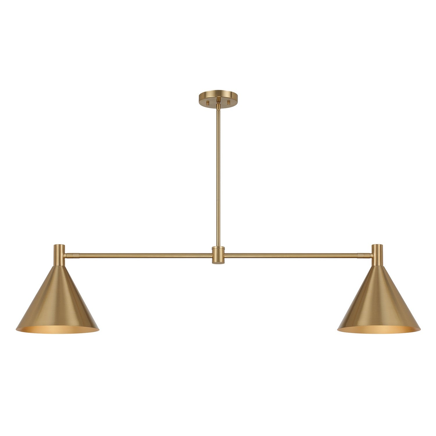 Pharos Two Light Linear Chandelier in Noble Brass