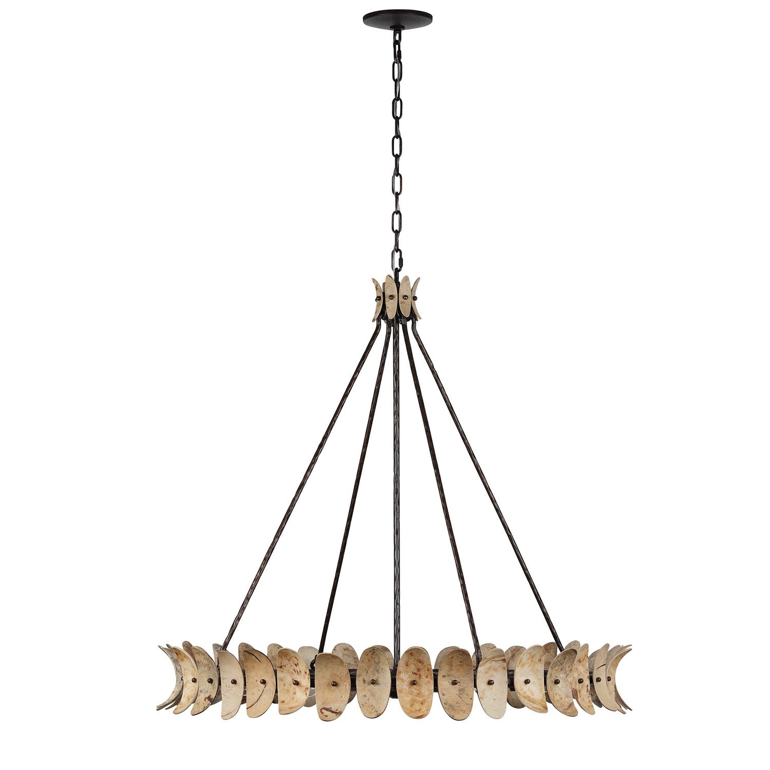 Monarch Eight Light Chandelier in Champagne Mist with Coconut Shell