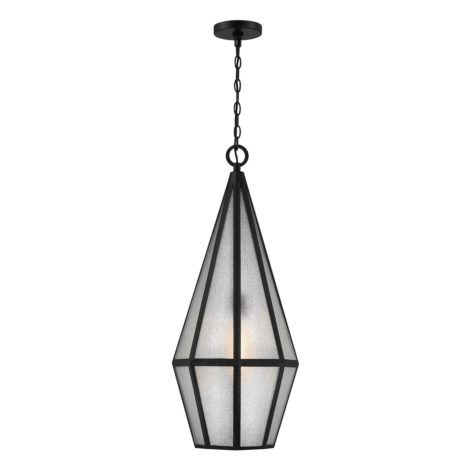 Peninsula One Light Outdoor Hanging Lantern in Matte Black