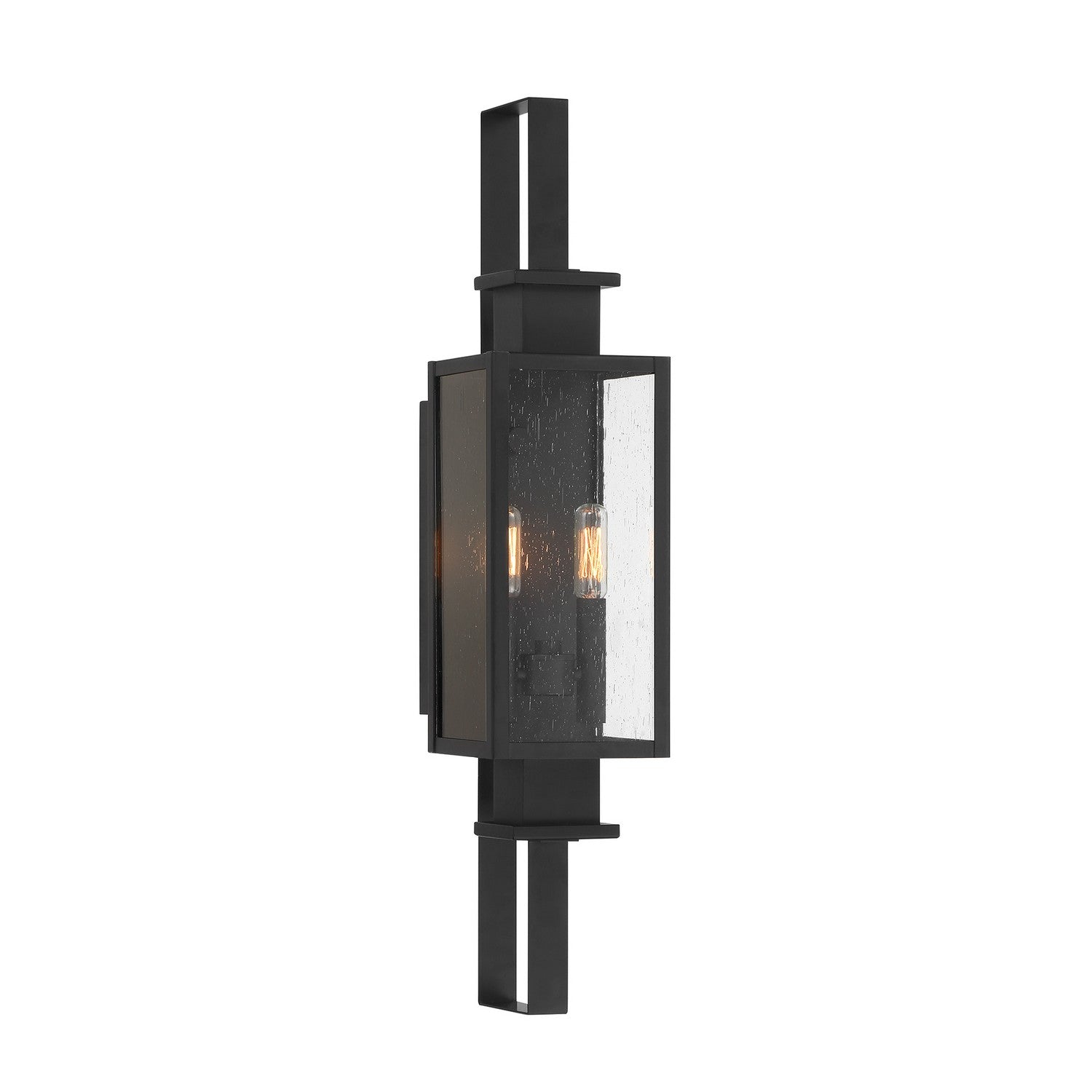 Ascott Two Light Outdoor Wall Lantern in Matte Black